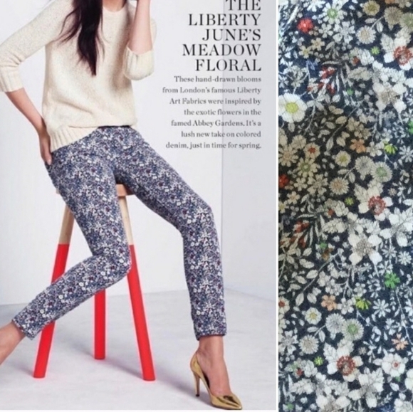 J. Crew Liberty Meadow Floral Thoothpick jeans - Picture 1 of 10
